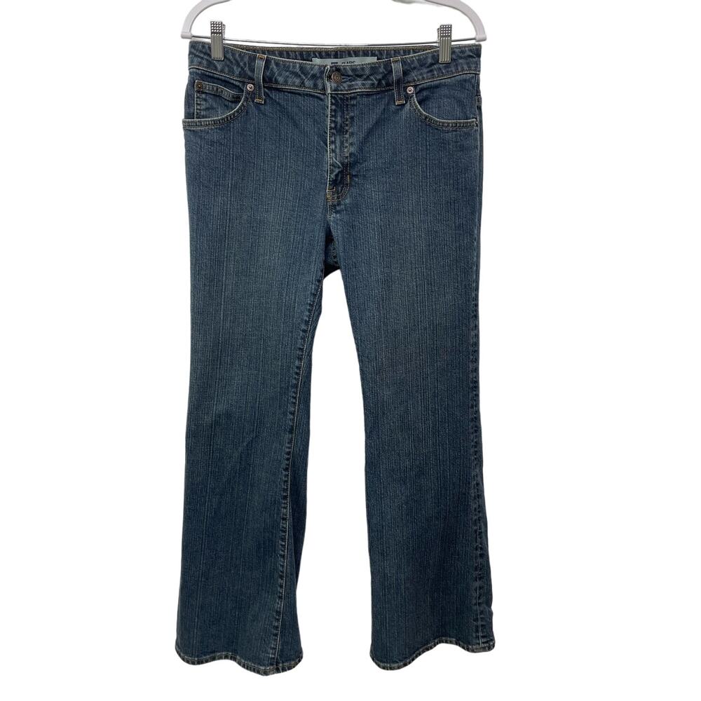 Gap Flare Stretch Jeans Mid Rise Denim 5 Pocket Medium Wash Blue Womens Size 10‎